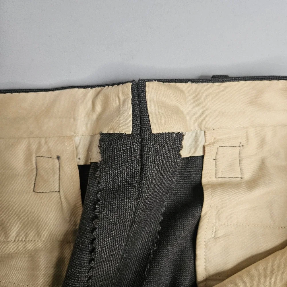 Vintage Grey‎ Wool 2 Piece Suit 42 Cinch Trousers Cuffed Two Button Blazer Gray